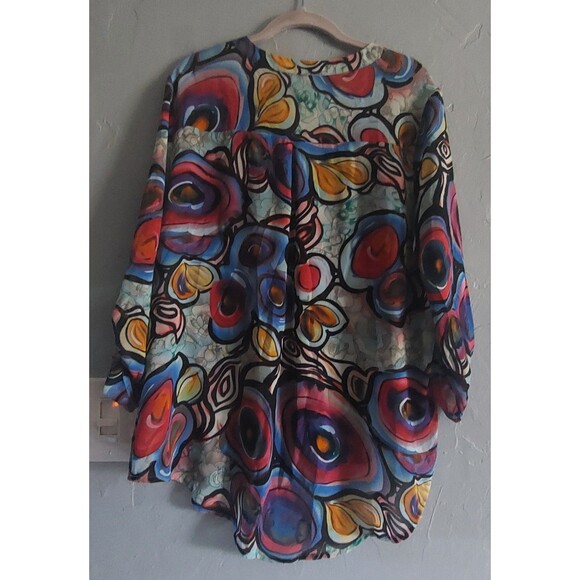 VINTAGE Vantarsi Tops Blouse Women XL, Polyester,Abstract,20 Inch Of Arm To Arm - Picture 4 of 12
